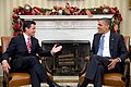 Image 55U.S. President Barack Obama and Mexican President-Elect Enrique Peña Nieto during their meet at the White House following Peña Nieto's election victory. (from History of Mexico)