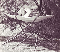 Tensegrity Structure on the terrace of the hfg in 1970 ..following a study done in 1967