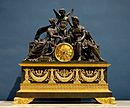 Patinated and ormolu Empire timepiece representing Mars and Venus, an allegory of the wedding of Napoleon I and Archduchess Marie Louise of Austria in 1810; by the famous bronzier Pierre-Philippe Thomire; circa 1810; gilded bronze and patina; height: 90 cm; Louvre