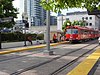 A trolley at County Center/Little Italy station