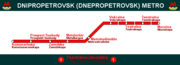 Map of the Dnipropetrovsk Metro.