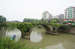 Fuyang as seen from the left bank of the Fuchun River