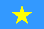 Proposta de bandeira com 1 estrela sobre fundo azul claro.