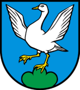 Герб швейцарського муніципалітету Гансінген із зображенням гусака