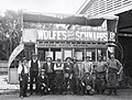 About 1910 : At the horse tram depot at Unley are 11 employees, some showing their tools of trade.