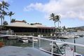 Marina-side view of the Kona Brewing restaurant in Hawaii Kai