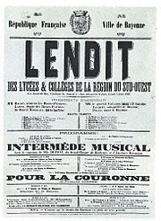 Affiche annonçant un lendit en 1895.