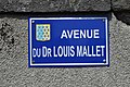 Plaque de l'avenue du docteur Louis Mallet à Saint-Flour.