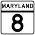 Maryland Route 8 marker