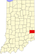 State map highlighting Franklin County