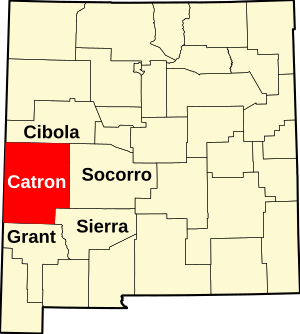 Map of New Mexico highlighting Catron County