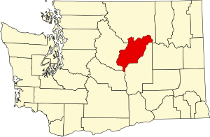 Map of Washington highlighting Douglas County