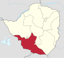 Location of Matabeleland South in Zimbabwe
