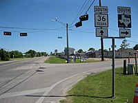 End of FM 1236 at Highway 36 in Needville