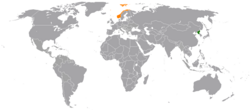 Map indicating locations of North Korea and Norway