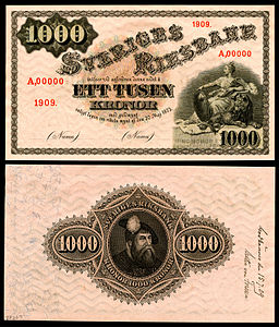 Swedish krona, by Jacob Bagges and Son