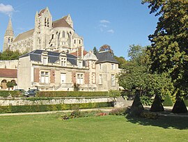 The town hall and abbey in Saint-Leu-d'Esserent