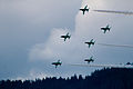 صورة أخرى لمجموعة طائرات تابعة لصقور السعودية في معرض airpower 2011