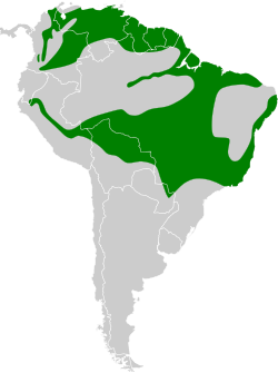 Distribución geográfica de la tangara carinegra.