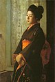 Thoughts of Home (Portrait of a Japanese Lady) (1902) (University Art Museum, Tokyo University of the Arts); exhibited at the Salon and the 8th Hakuba-kai Exhibition