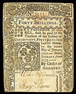 Currency of Connecticut Colony at Early American currency, by Connecticut Colony