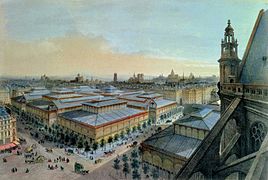 19th century industrial architecture: Les Halles (Paris), 1850s-destroyed in 1971, by Victor Baltard