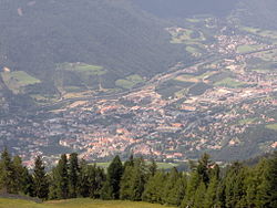 View of the city of Brixen and the Isarco Valley