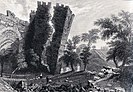 The wall of Constantinople damaged by the quake in a 19th century etching