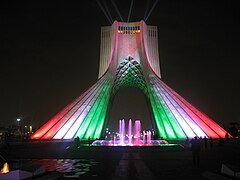 Azadi tower in Tehran, commemorates the 2,500 years of the Persian Empire and the history of Iran