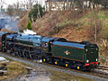 The BR Standard Class 8 steam engine 71000 Duke of Gloucester as preserved. Note the Caprotti valve gear. CO2 and ash clouds not so much at the ready.