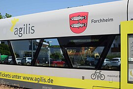 Agilis-Sonderzug kurz vor der Abfahrt in Ebermannstadt