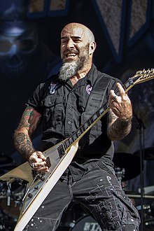 Ian performing with Anthrax in 2019