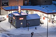 Die Tankstelle in der Stockholmer Birger Jarlsgatan als Statoil- sowie, nach Umflaggung, als Circle K-Station