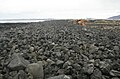 Cordon de blocs de tempêtes sur la côte sud de l'Islande.