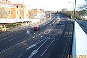 A41 Edgware Way, located north from Edgware town centre. View from Edgwarebury Lane footbridge.