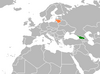 Location map for Georgia (country) and Lithuania.