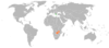 Location map for Greece and Zambia.