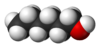 Spacefill formula of 1-hexanol