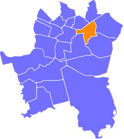 Location of Zawodzie within Katowice