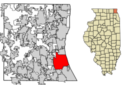 Location of Lake Forest in Lake County, Illinois.