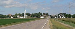 Lindsay, seen from the west on Nebraska Highway 91, September 2010