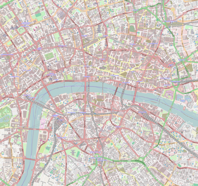 Map of the City of London with churches marked