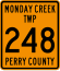 Monday Creek Township, Perry County, Ohio, route marker