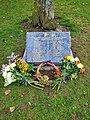 Peebles Witch Trial memorial in Tweed Green, Peebles.