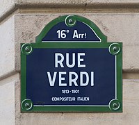 Plaque de la rue.