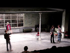 Répétition de Platonov au théâtre du Cratère, à Alès, en 2010.