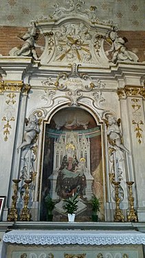 Franceschino Zavattari, Vierge à l’Enfant, l’Éternel Père, un saint abbé avec le moine commanditaire et un saint moine.