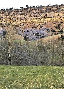 Ladera erosionada en depósitos triásicos