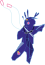 Tiny image of TWA mascot, a blue alien