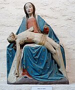 Chapelle Notre-Dame de Tréminou : pietà (bois polychrome, XVe siècle).